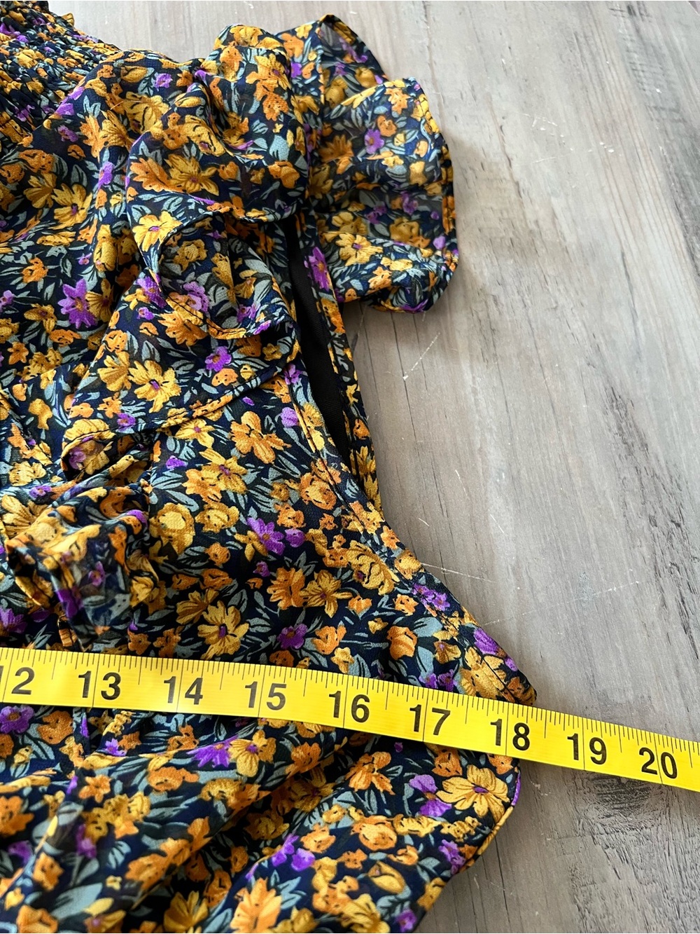 Lulus Evalina Mustard Yellow Floral Print Mock Neck Midi Dress Size Large NWOT - Picture 13 of 15